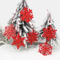 6pcs creative wooden snowflakes christmas pendants ornaments for christmas tree party decorations home outdoor kids gift