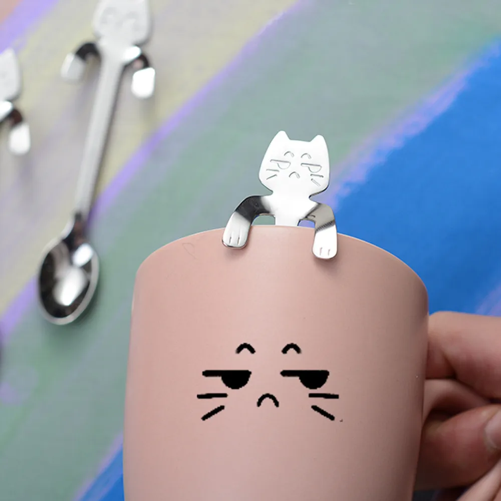 Кофейная ложка с длинной ручкой для кошек столовые приборы кухонные
