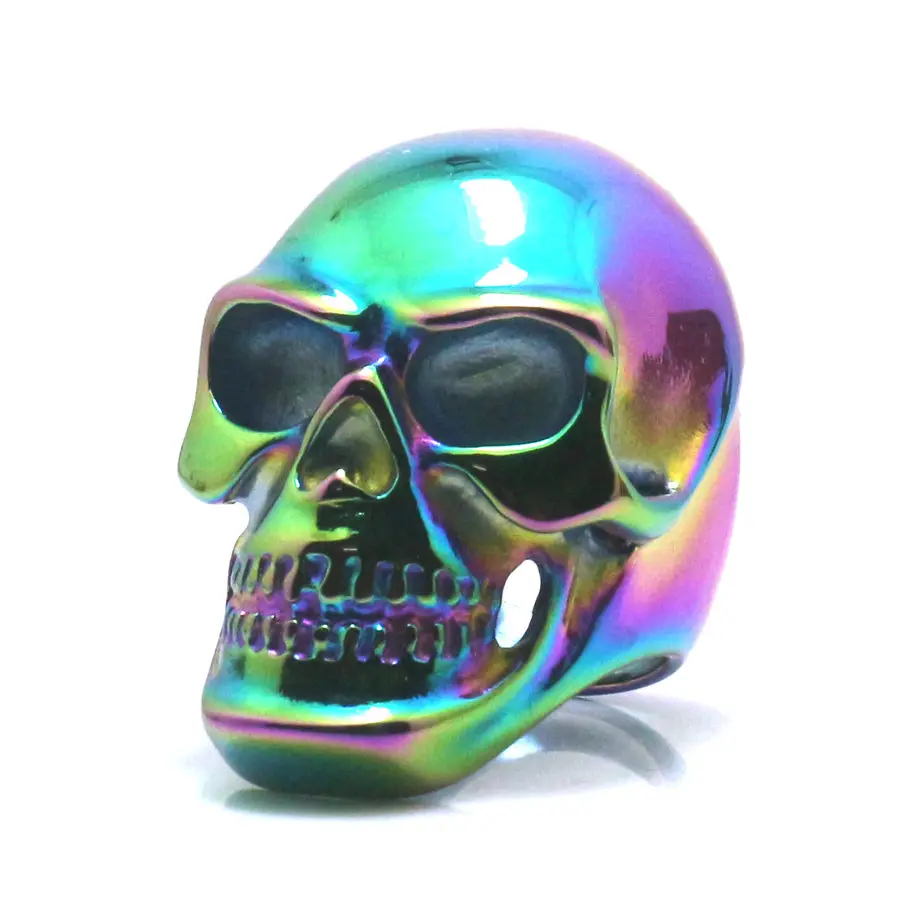 

Многоцветное Радужное кольцо с черепом, размер от 6 до 16, унисекс, 316L, нержавеющая сталь