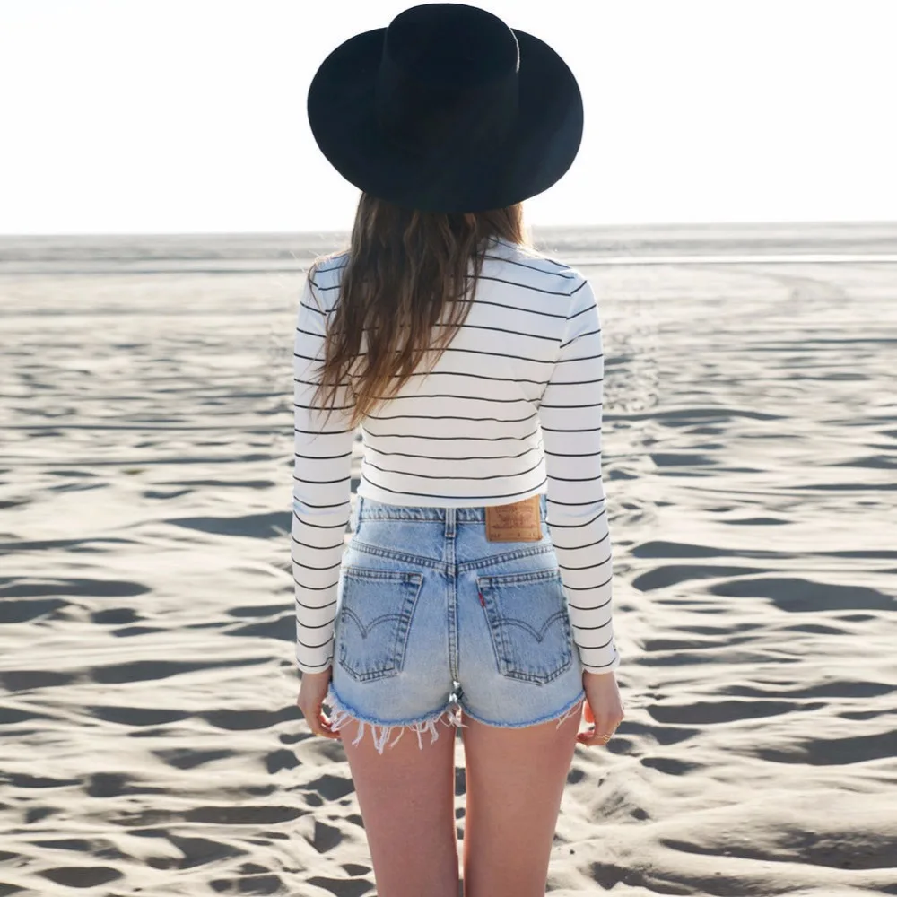 Бикини 2017 сексуальный купальник в полоску с высокой талией женский купальный