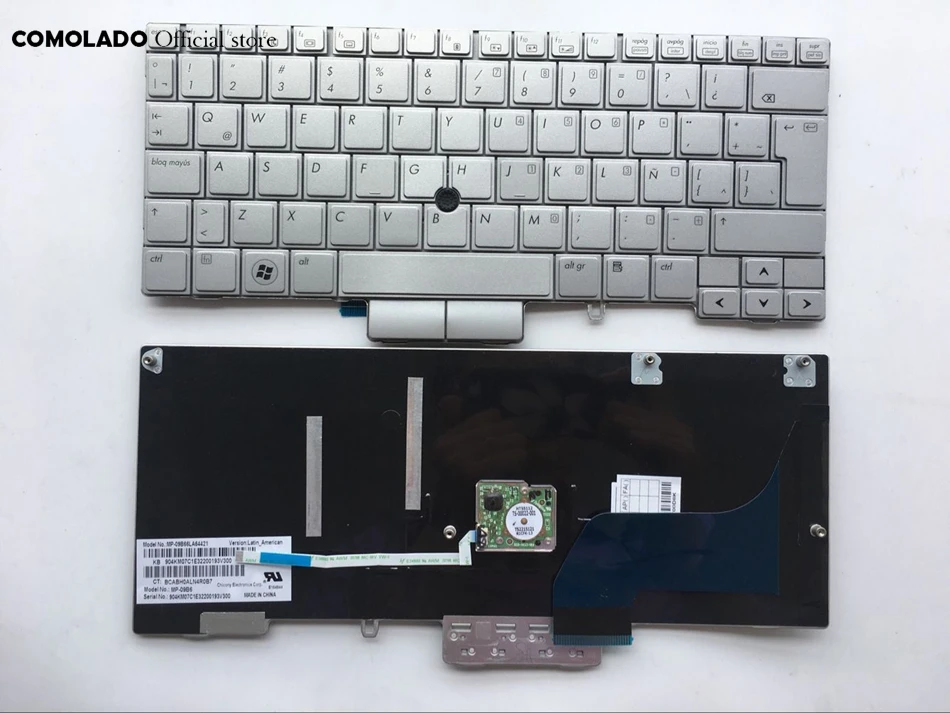 LA латинская клавиатура для HP 2740P 2760P Серебристая с подсветкой указывающая палка Layout|Клавиатуры замены| |