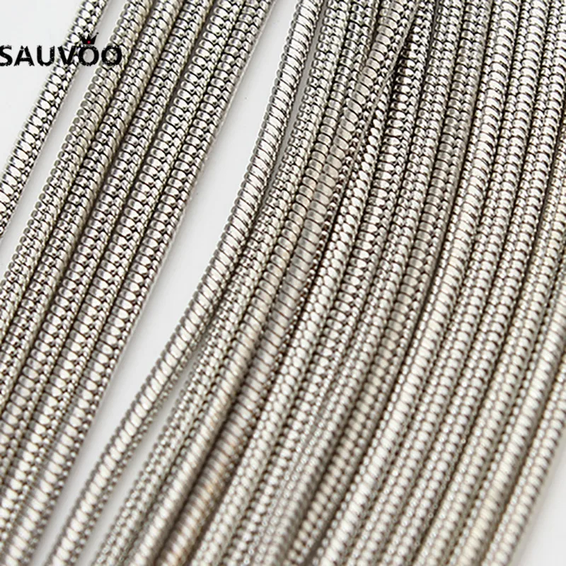 Цепочки SAUVOO 10 м/лот золотистые/Серебристые круглые змеиные звенья диаметр 1 5 мм
