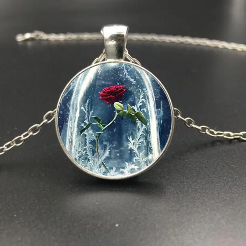 2017 мода красота и чудовище эффектное стеклянное ожерелье цепочка для женщин