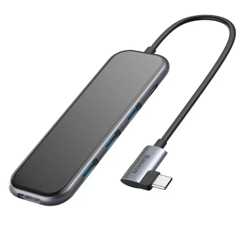 5 In 1 HDMI USBC Hub Baseus UCN3277 usb type-C 3,0 концентратор 3 USB3.0 4K HDMI PD зарядный адаптер док-станция разветвитель для ноутбука настольный компьютер - Цвет: 5 In 1 HDMI USBC Hub