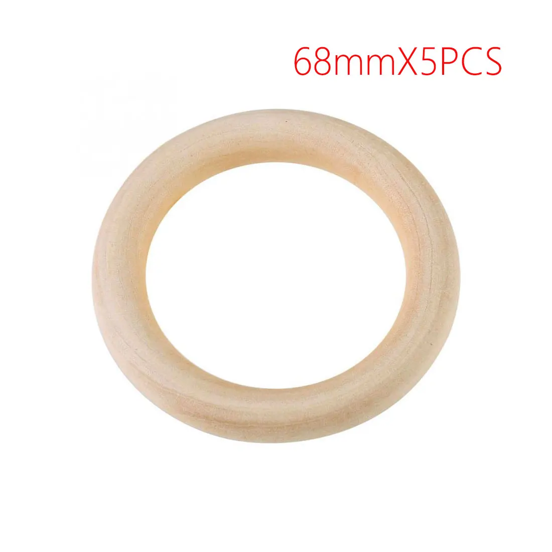 68mmX5PCS 8 размеров, хорошее качество, Натуральный Деревянный Прорезыватель для зубов, деревянное кольцо для детей, сделай сам, деревянные украшения, рукоделие - Цвет: 68mmX5PCS