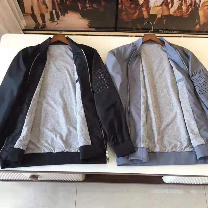 Новинка 19ss Мужской рукав на резинке Классическая полая полоса мода высокая пара бейсбольные пальто и куртки абстрактное цифровое пальто мотор# J5
