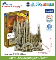 cleverhappy land 3d puzzle model sagrada family basilicabarcelonabarcelona paper puzzle diy model puzzle toy for boy paper
