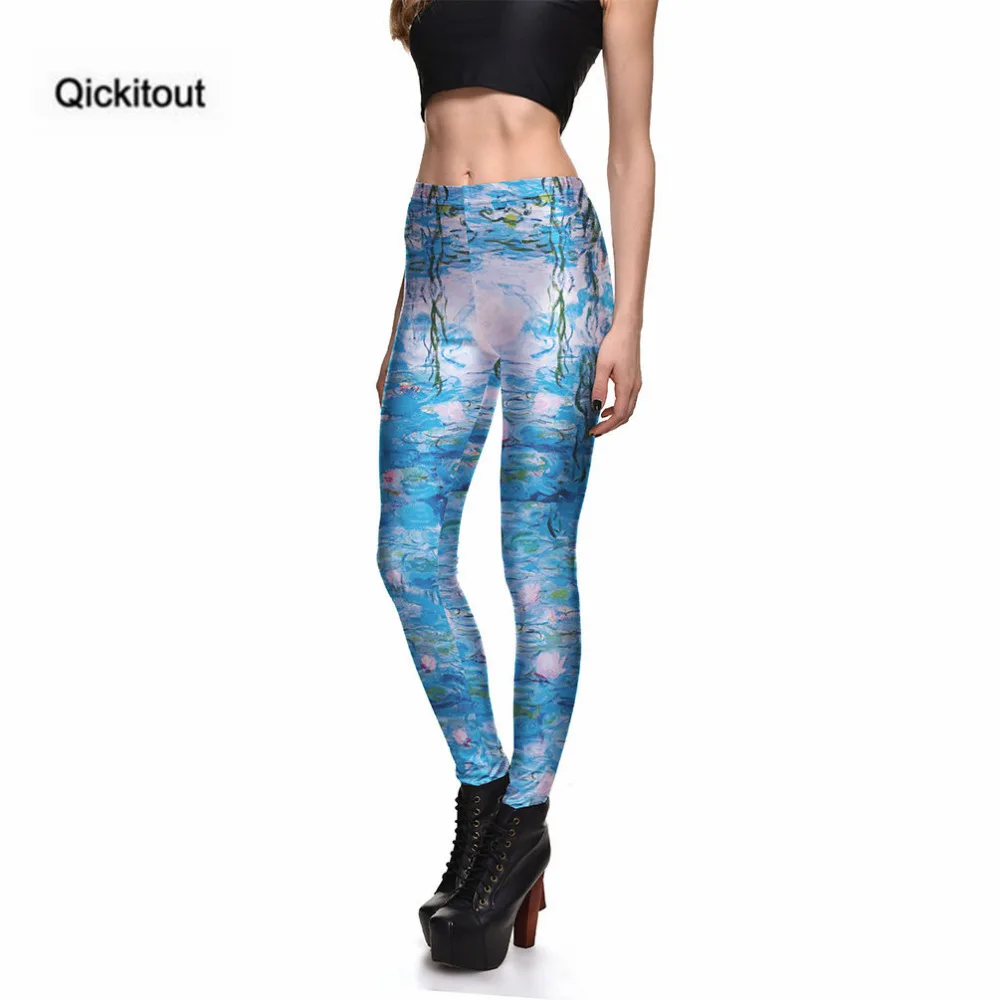 Qickitout горячая распродажа Женские сексуальные леггинсы для фитнеса с принтом