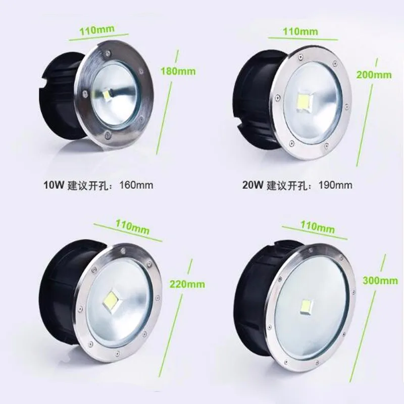 8 шт./лот 50 Вт COB наружный подземный свет для пола утопленный Заземленный