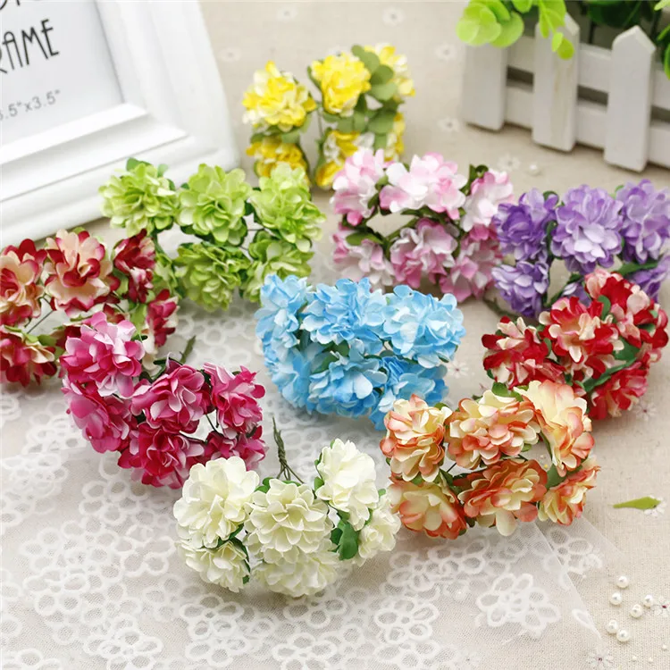 6 шт./лот Подарочная коробка с искусственным цветком и гвоздиками для