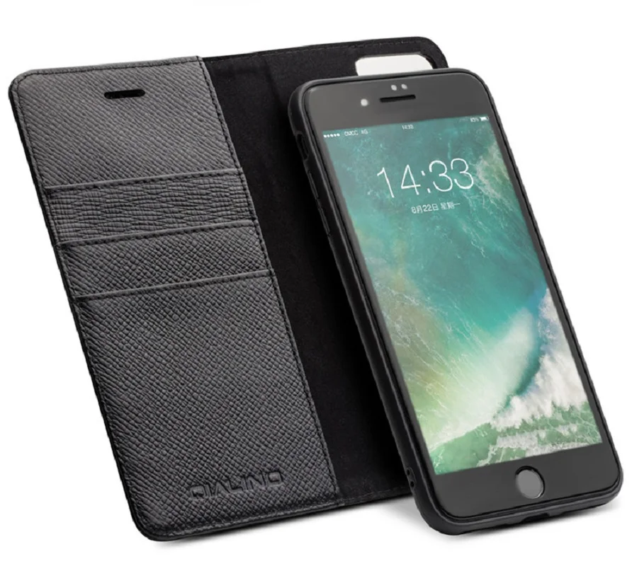 

Чехол-книжка QIALINO для iPhone 8, 8 Plus, 4,7/5,5 дюйма, из натуральной кожи