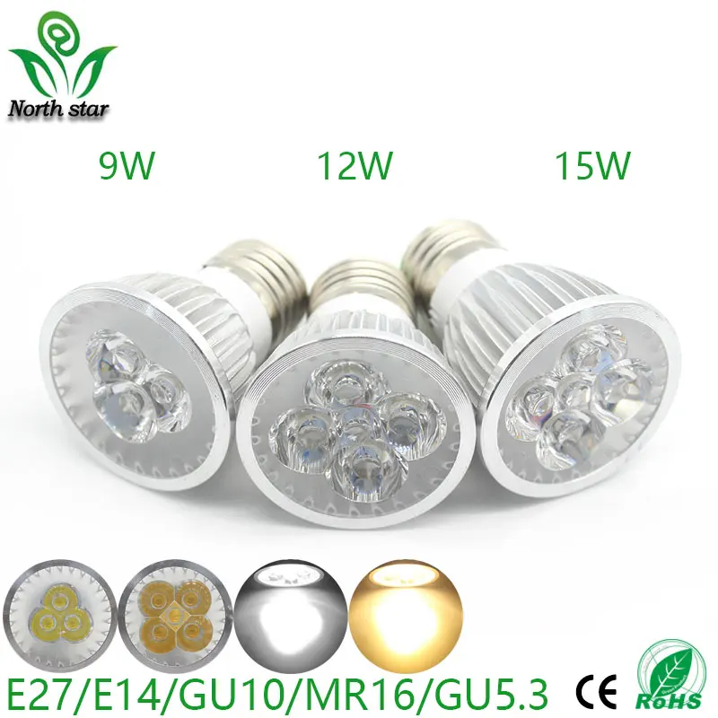 Светодиодная лампа E27 E14 GU10 GU53 220 В MR16 12 9 Вт COB угол луча 60 15 светодиодная для