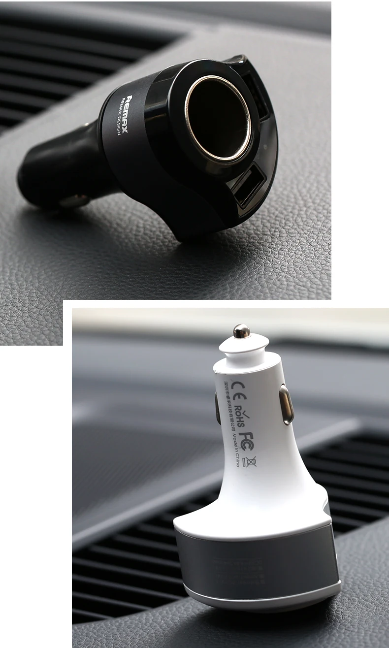 Original Remax 2 USB Car Charger 3 in 1 5V 4.8A Journey Car Charger Fast Car Charging Universal For Iphone Samsung Xiaomi Huawei
