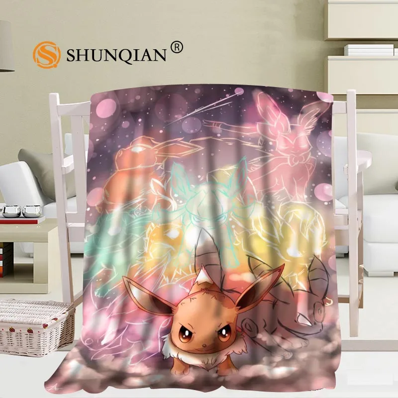 Blanket Изготовленный на заказ большой размер embreon Eevee(Покемон) Одеяла теплый зимний спальный диван одеяло 56x80 дюймов 50X60 дюймов 40X50 дюймов - Цвет: Blanket