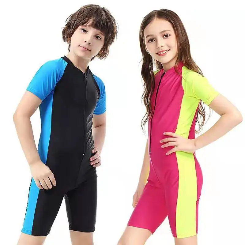 SBART Lycra Shorty Swimwear for Boy Girl Sun Protection Children Kids Swimming Bodysuits Elastic Quick-dry Bathing Suits