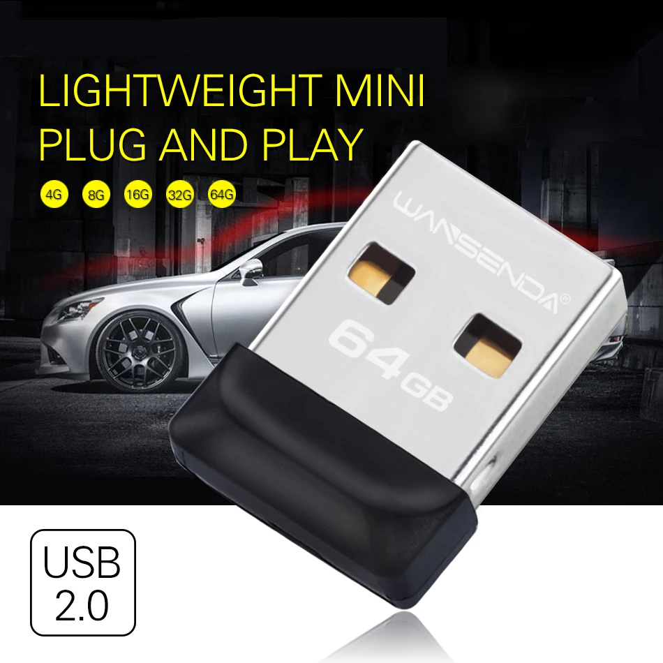 Wansenda мини USB 2 0 флеш накопители 4 ГБ 8 16 32 64 ГБ|USB флэш-накопители| |