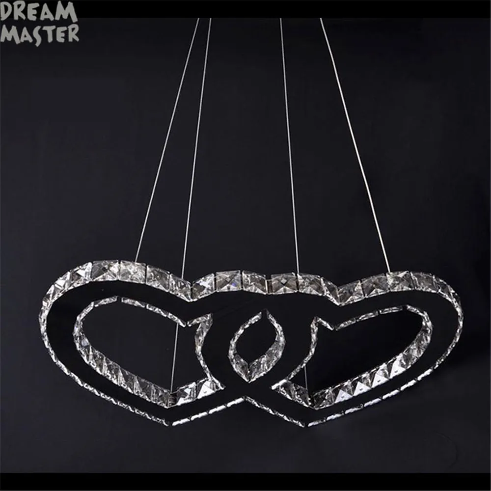 Новый дизайн LED подвесные светильники современный кристалл сердце в подвесной