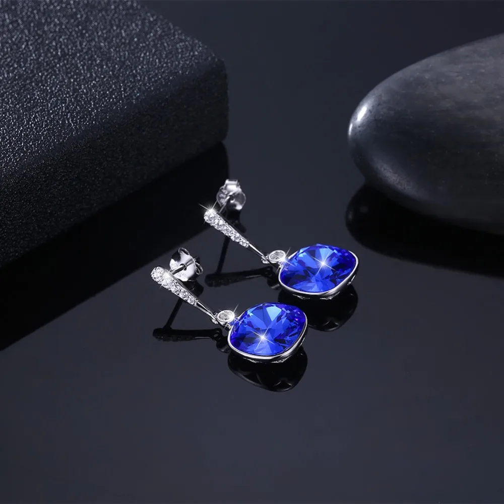 LEKANI кристаллы от Swarovski кошка жемчужные серьги 925 женские серьги ювелирные изделия Элегантный шик простой Brincos 11 цветов подарок