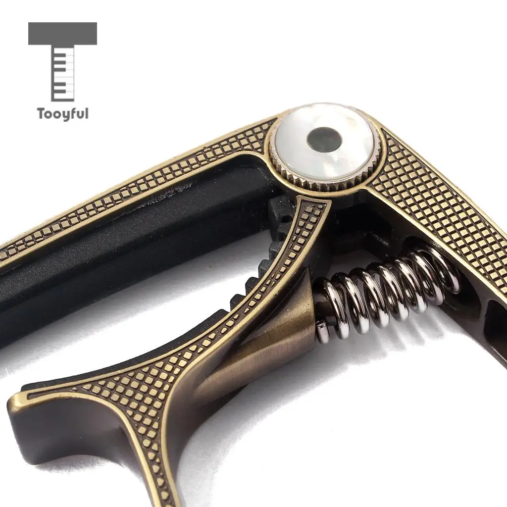 Tooyful Guitar Capo Quick Change Clamp Key Zinc Alloy With Pick for Acoustic Classic Electric Bass Ukulele Bronze | Спорт и