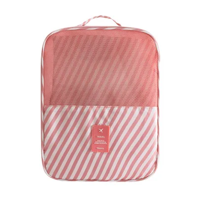 Pink 1 шт. нейлоновый сетчатый куб для упаковки дорожная сумка система прочный большая вместительность обуви сумки унисекс обувь сортировка организовать хранение - Цвет: Pink
