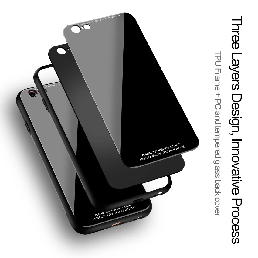Tcicpc для iPhone 6 S чехол Роскошный силиконовый каркас + зеркало из закаленного стекла