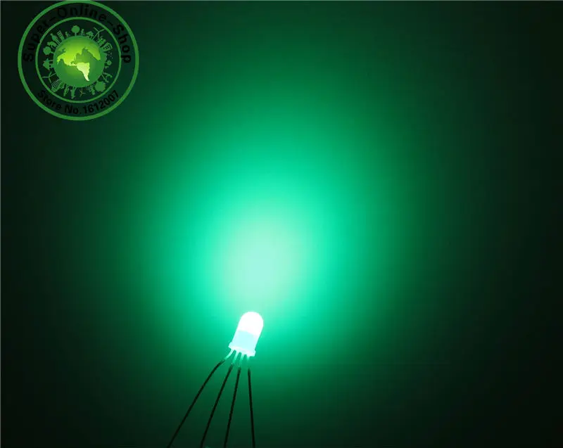 100 шт. светодиодный 5 мм RGB матовый общий катод красного зеленого и синего цвета 4