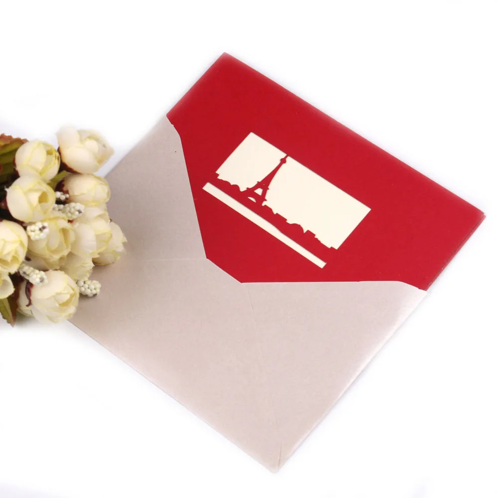 Blank Paper Cards 3D Handmade Pop Up Laser Cut Stereoscopic Anniversary Greeting Card Happy Birthday Postcard Gift | Дом и сад