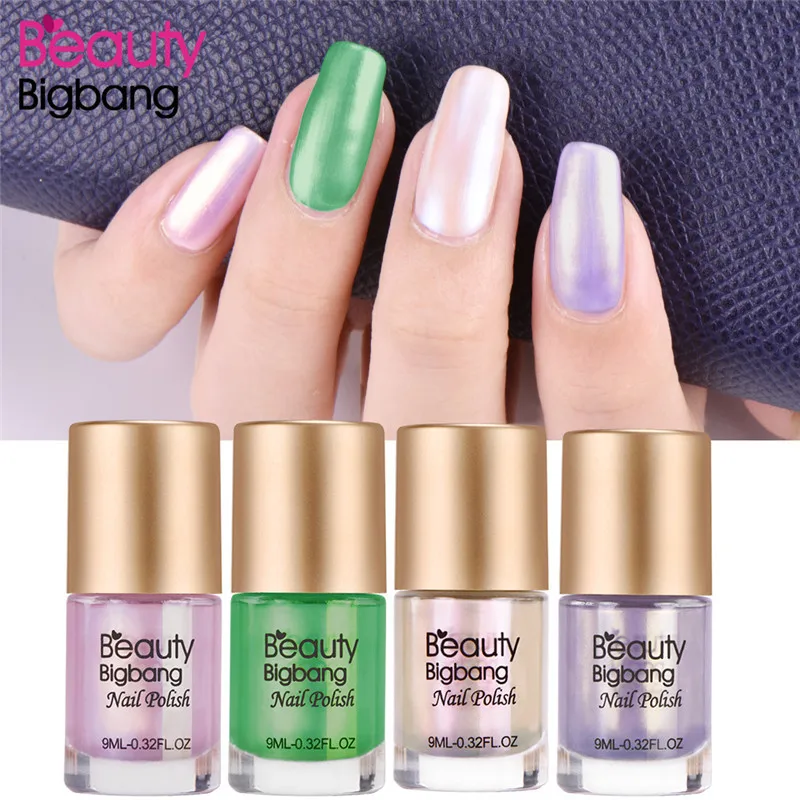 BeautyBigBang 9ml Shell Glimmer Nail Polish Shiny Glitter Art Lacquer Varnish Manicure Tips Color shell Polish|Лак для ногтей| |