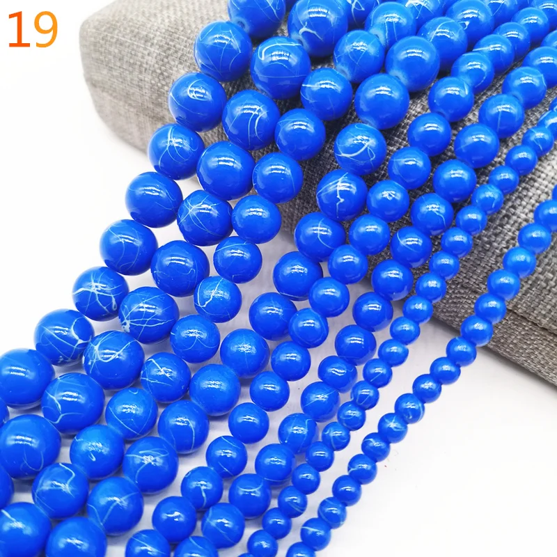 NEW 100PCS 4mm Glass Round Pearl Spacer Loose Beads Pattern Jewelry Making 19