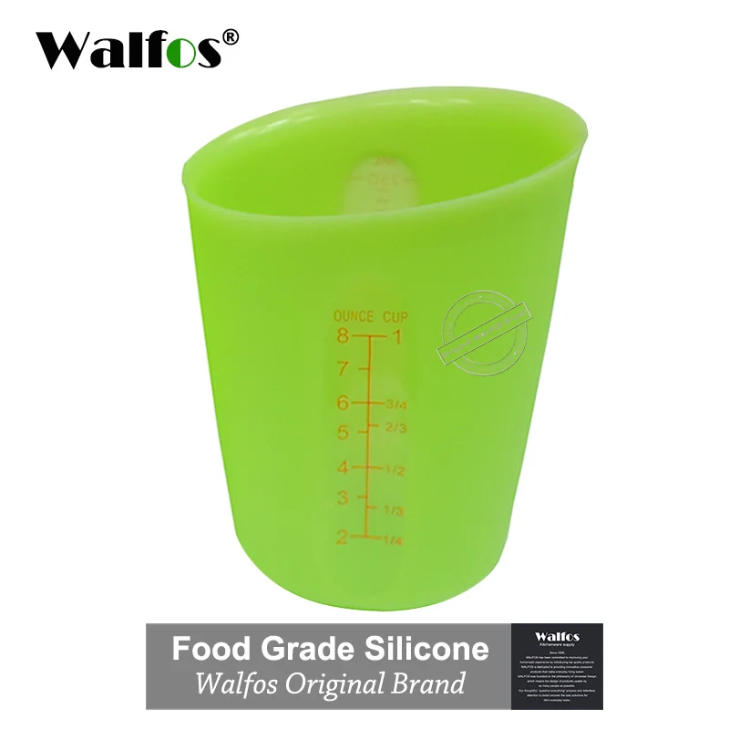 250 ml green WALFOS высокое качество пищевой 500 мл гибкие силиконовые мерные чашки мерная ложка посуда для выпечки Кухонные инструменты для выпечки кондитерских изделий - Цвет: 250 ml green
