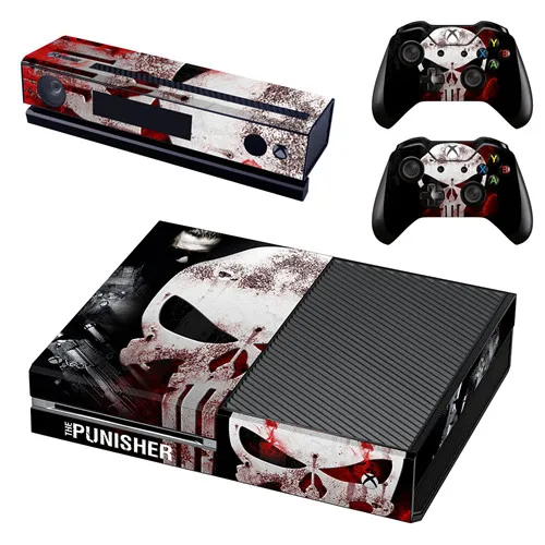 GSTM2613 Наклейка для Xbox One и Kinect и 2 контроллера для Xbox One Skin sticker-The Punisher - Цвет: GSTM2613