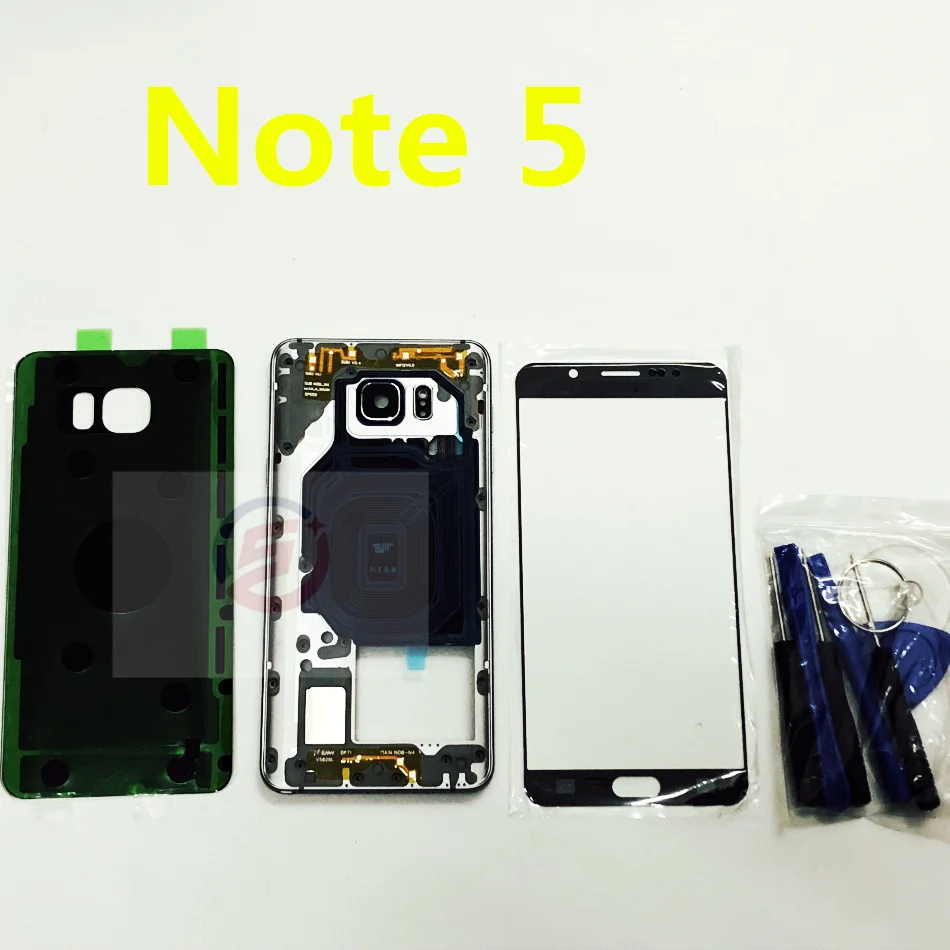 Чехол с полным покрытием корпуса note5 + передняя стеклянная линза экрана средняя