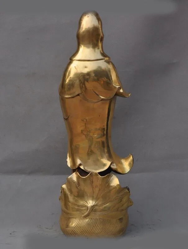 

wedding decoration China buddhism temple brass Copper Stand kwan-yin GuanYin Goddess buddha statue