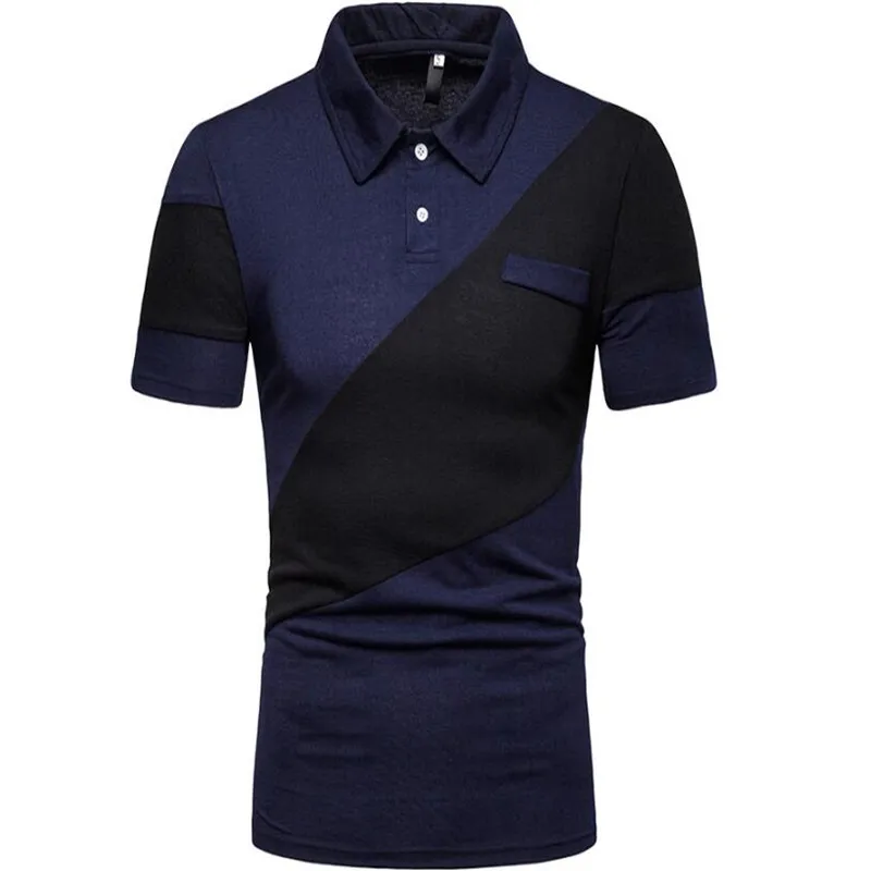 Мужская футболка поло летняя дышащая с коротким рукавом и отложным воротником