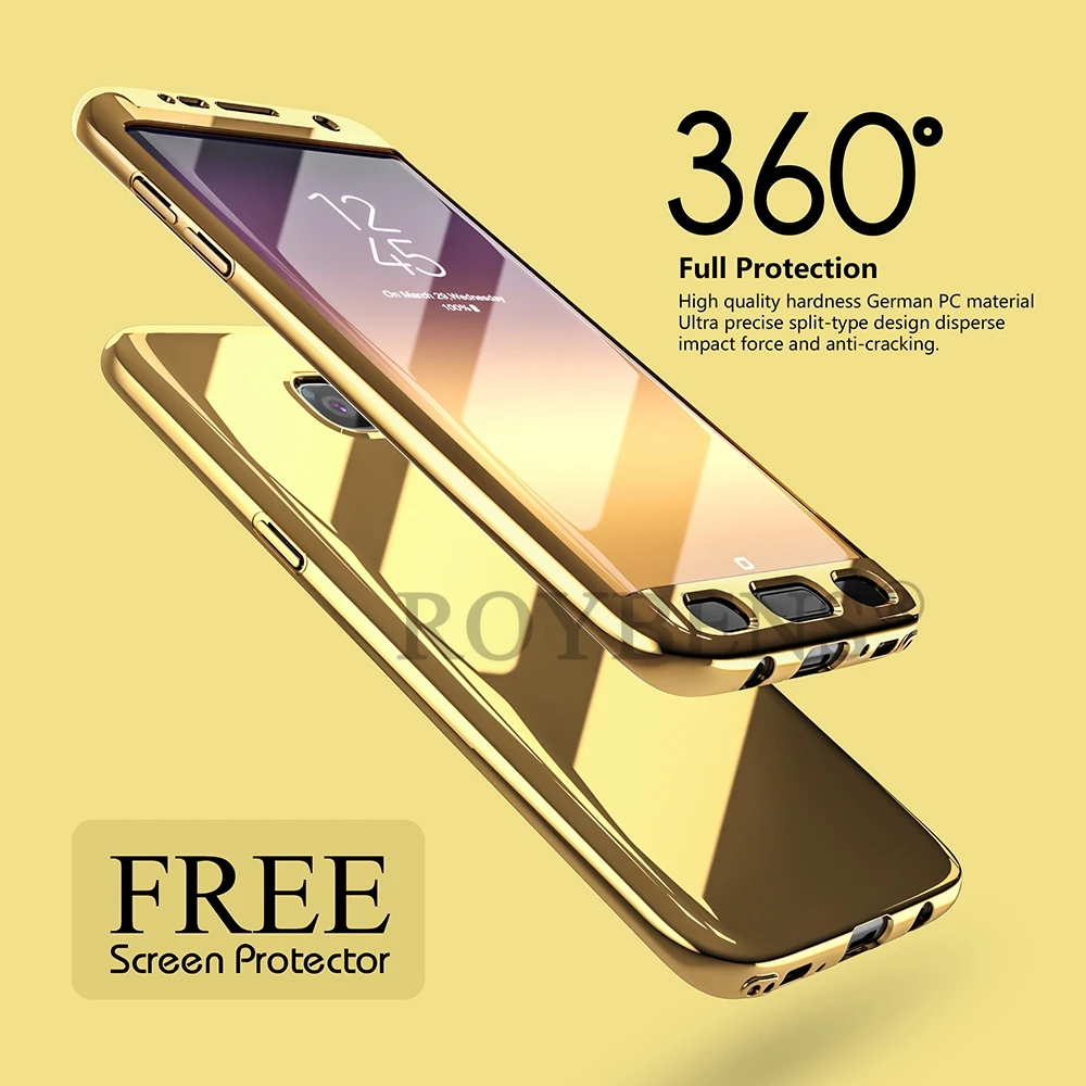 For Samsung Galaxy S7 Edge Case Roybens Luxury Ultra Thin Bling Mirror 360 Full Protection Cover 2 in 1 Armor |