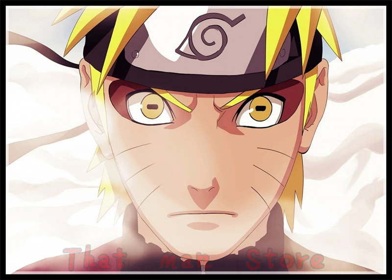 Аниме Белый Картонный постер Uzumaki постер Naruto один кусок бар для кафе для дома Декор стикер на стену 42*30 см без рамки