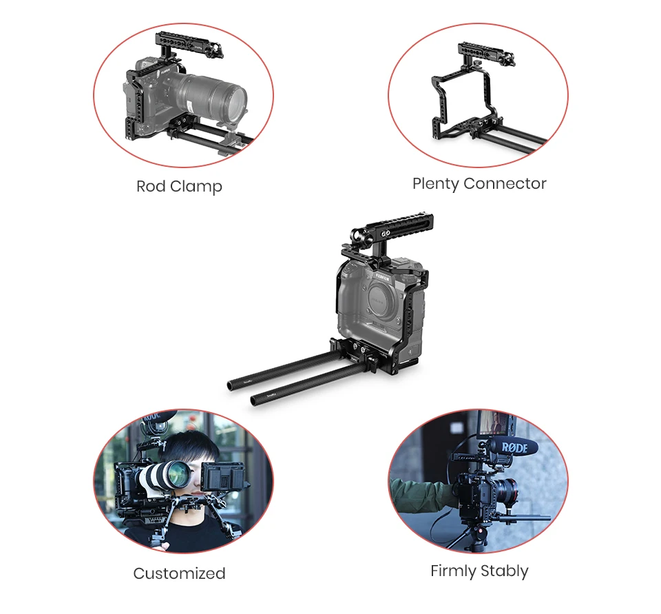 Клетка SmallRig+ Топ ручка NATO+ 15 мм двойной зажим для камеры Fujifilm X-H1 с батарейкой-2136