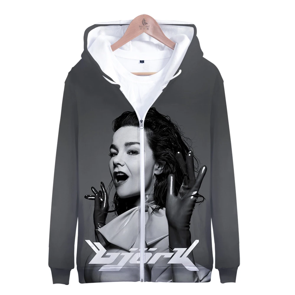 Мужская толстовка Bjork 3D на молнии с длинным рукавом | Женская одежда