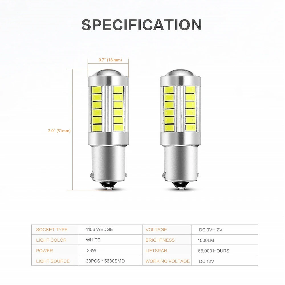 Mdatt 10 шт. 1156 BA15S P21W 5630 SMD светодиодный задний фонарь для автомобиля 12 в тормозной