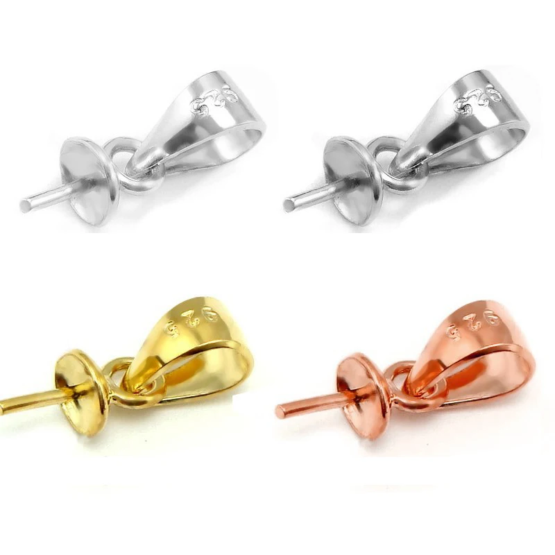 Wholesale 10pcs 925 Sterling Silver Bead Caps Setting Pearl Beads Pendant Findings Accessories For Jewelry Making | Украшения и