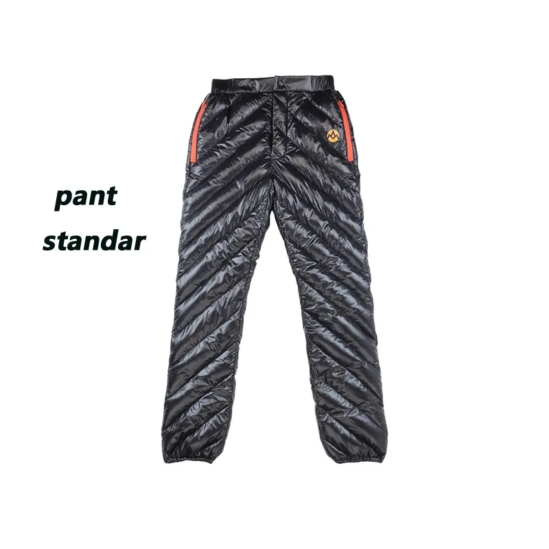 black standar pant AEGISMAX, для взрослых, унисекс, для спорта на открытом воздухе, пуховые штаны, сверхлегкие, заполняющие 95% белый гусиный пух, сохраняющие тепло, водонепроницаемые, для кемпинга, зимние брюки - Цвет: black standar pant