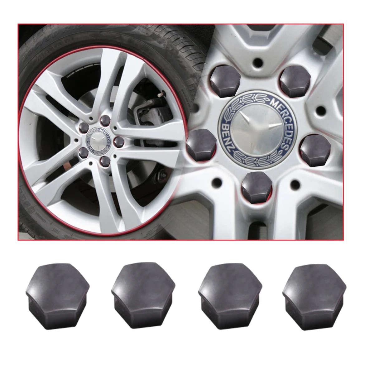 21PCS Hexagonal Plastic Wheel Lug Nut Covers With Clips Bolts Rims Cover Dust Protective Caps Car Styling | Автомобили и