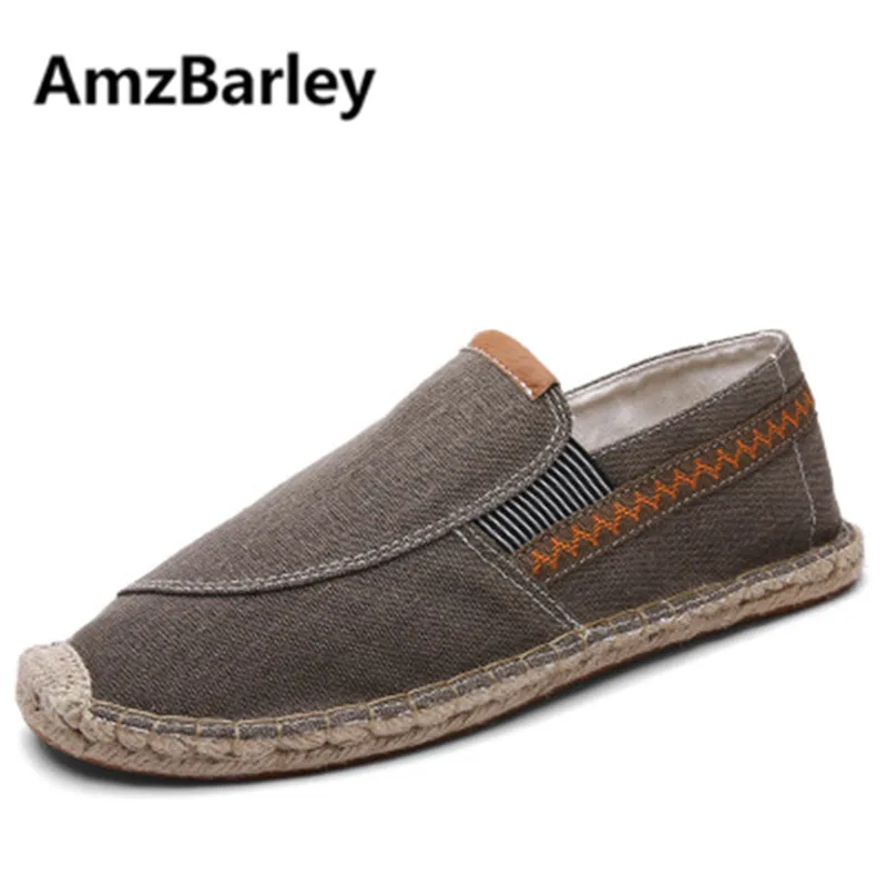 Amzbarley Для мужчин Рыбак Обувь Повседневное холст espadrille обувь слипоны в стиле