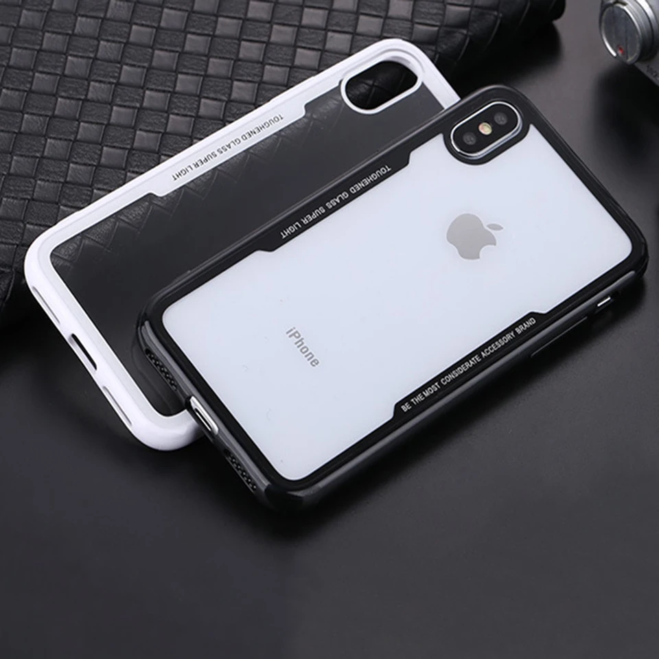Tendway Transparent Phone Cases For iphone 7 8 X Clear Glass Case Cover for 5 6 Protector Mobile Accessories 2020 | Мобильные