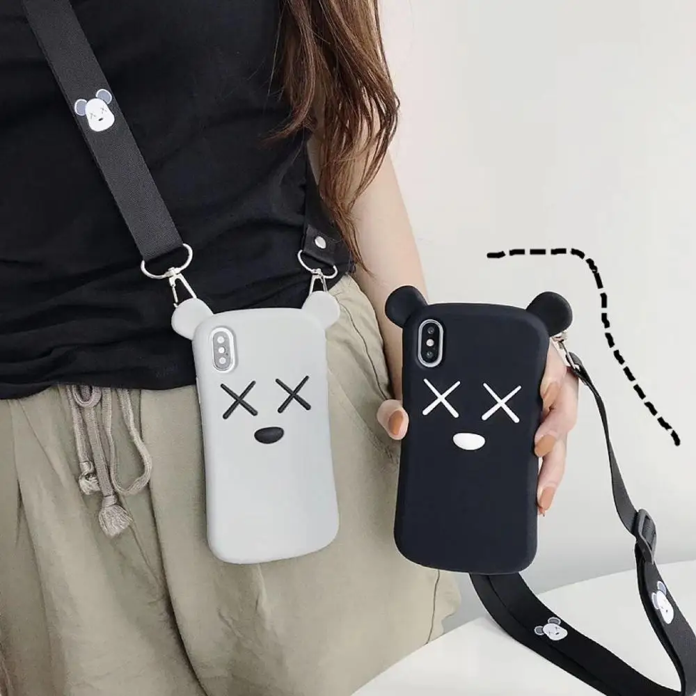 Мягкий силиконовый 3D чехол с милым медведем из мультфильма для iPhone 6 6s X XR Xs 11 Pro Max 7