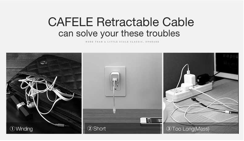 CAFELE USB Выдвижной кабель type-c USB кабель для синхронизации данных и зарядки для samsung S8 huawei p9 p10 для Xiaomi 5X A1 ZUK Z1 Z2