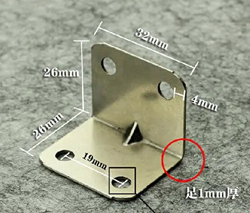 10 шт. 90 градусов металлическая правая угловая скобка поддержка полки 25x25x32мм|angle