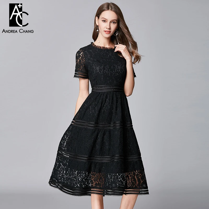 Женское платье большого размера летнее весеннее высокое качество черное