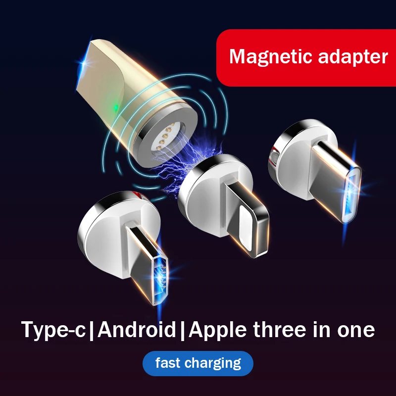 USB C Micro USB 8 Pin Магнитный кабель для зарядки и передачи данных с адаптер конвертер для huawei iPhone X samsung S9 S8 S7 htc для смартфона Xiaomi