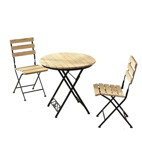 Garden Set Outdoor Furniture folding garden furniture patio muebles de jardin solid wood+iron 1 table+2 chairs set |